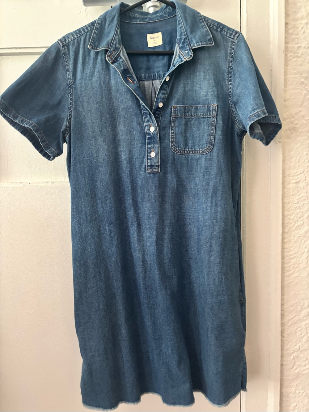 Gap Denim Polo Shirt Dress - Medium Blue